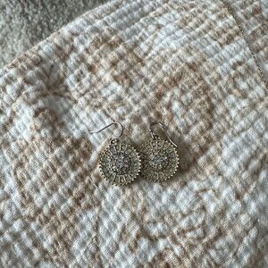 Chic Gold and Silver Round Earrings